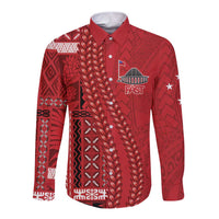 Samoa FAST Siapo Long Sleeve Button Shirt Tatau-Ulafala Vines - Polynesian Pride