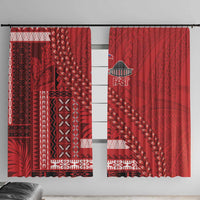 Samoa FAST Siapo Window Curtain Tatau-Ulafala Vines - Polynesian Pride