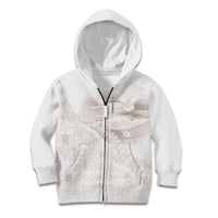 Samoa Lotu Tamaiti White Prayers Kid Hoodie Floral Mamanu Siapo LT7 Zip Hoodie White - Polynesian Pride