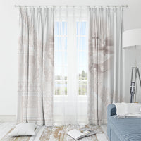 Samoa Lotu Tamaiti White Prayers Window Curtain Floral Mamanu Siapo