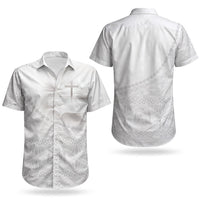 Tonga White Sunday Fakame Couples Matching Off Shoulder Short Dress and Hawaiian Shirt Tokelaufeletoa Kupesi