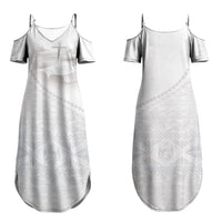 Tonga White Sunday Fakame Couples Matching Summer Maxi Dress and Hawaiian Shirt Tokelaufeletoa Kupesi