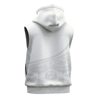 Tonga White Sunday Fakame Sleeveless Hoodie Tokelaufeletoa Kupesi LT7 - Polynesian Pride