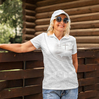 Tonga White Sunday Fakame Women Polo Shirt Tokelaufeletoa Kupesi