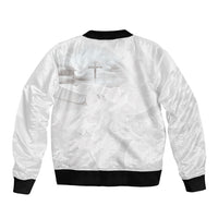 Niue White Sunday Tapu Fanau Bomber Jacket Fiti Pua Mix Hiapo Tapa