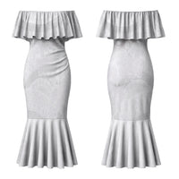 Niue White Sunday Tapu Fanau Couples Matching Mermaid Dress and Hawaiian Shirt Fiti Pua Mix Hiapo Tapa