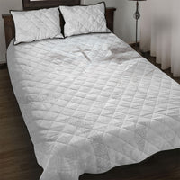 Niue White Sunday Tapu Fanau Quilt Bed Set Fiti Pua Mix Hiapo Tapa