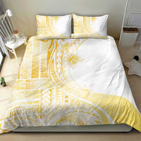 Samoa Siapo Mamanu Bedding Set Plumeria Fancy Gold Motifs