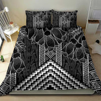 Aotearoa Taniko Pattern Bedding Set Poutama Mix Kowhai Flowers LT7 - Polynesian Pride
