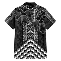 Aotearoa Taniko Pattern Family Matching Off Shoulder Short Dress and Hawaiian Shirt Poutama Mix Kowhai Flowers LT7 - Polynesian Pride