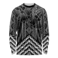 Aotearoa Taniko Pattern Long Sleeve Shirt Poutama Mix Kowhai Flowers