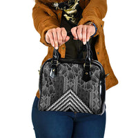 Aotearoa Taniko Pattern Shoulder Handbag Poutama Mix Kowhai Flowers