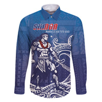 Samoa Manuia le Aso Tuto'atasi Siapo Motif Family Matching Long Sleeve Bodycon Dress and Hawaiian Shirt Warrior with Nifo Oti