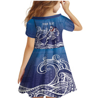 Samoa Manuia le Aso Tuto'atasi Siapo Motif Family Matching Mermaid Dress and Hawaiian Shirt Warrior with Nifo Oti