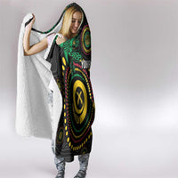 Vanuatu Personalized Aboriginal Arts Hooded Blanket Turtle and Iguana Special - Polynesian Pride