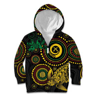 Vanuatu Personalized Aboriginal Arts Kid Hoodie Turtle and Iguana Special - Polynesian Pride