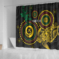 Vanuatu Personalized Aboriginal Arts Shower Curtain Turtle and Iguana Special - Polynesian Pride