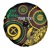 Vanuatu Personalized Aboriginal Arts Spare Tire Cover Turtle and Iguana Special - Polynesian Pride