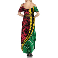 Vanuatu Personalized Tribal Family Matching Summer Maxi Dress and Hawaiian Shirt Aboriginal Inspired Mix Style - Polynesian Pride