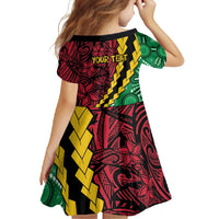 Vanuatu Personalized Tribal Family Matching Tank Maxi Dress and Hawaiian Shirt Aboriginal Inspired Mix Style - Polynesian Pride
