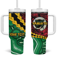 Vanuatu Personalized Tribal Tumbler With Handle Aboriginal Inspired Mix Style - Polynesian Pride