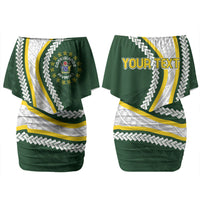 Cook Islands Rugby Personalized Avaiki Couples Matching Off Shoulder Short Dress and Long Sleeve Button Shirt GO Kuki