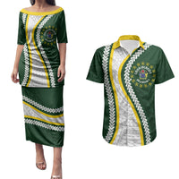 Cook Islands Rugby Personalized Avaiki Couples Matching Puletasi and Hawaiian Shirt GO Kuki