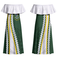 Cook Islands Rugby Personalized Avaiki Family Matching Off Shoulder Maxi Dress and Hawaiian Shirt GO Kuki