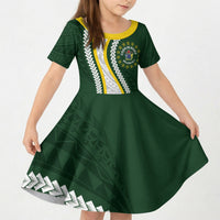Cook Islands Rugby Personalized Avaiki Kid Short Sleeve Dress GO Kuki