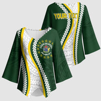Cook Islands Rugby Personalized Avaiki Kimono Sleeve Blouse GO Kuki