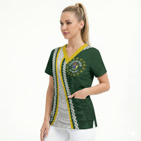 Cook Islands Rugby Personalized Avaiki Scrub Top GO Kuki