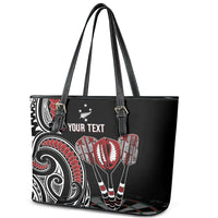 New Zealand Darts Personalized Hei Manaia Leather Tote Bag Classic Kowhaiwhai