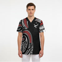 New Zealand Darts Personalized Hei Manaia Scrub Top Classic Kowhaiwhai