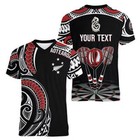 New Zealand Darts Personalized Hei Manaia Women V-Neck T-Shirt Classic Kowhaiwhai