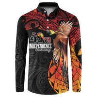 Papua New Guinea Personalised Button Sweatshirt Grunge Style 49th Independence Anni