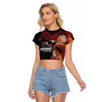 Papua New Guinea Personalised Raglan Cropped T Shirt Grunge Style 49th Independence Anni