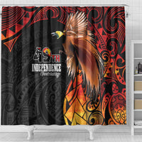 Papua New Guinea Shower Curtain Grunge Style 49th Independence Anni