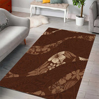 Aloha Hawaii Floral Tapa Area Rug Patchwork Mocha - Polynesian Pride