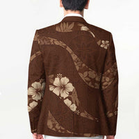 Aloha Hawaii Floral Tapa Blazer Patchwork Mocha - Polynesian Pride