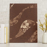 Aloha Hawaii Floral Tapa Canvas Wall Art Patchwork Mocha - Polynesian Pride