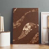 Aloha Hawaii Floral Tapa Canvas Wall Art Patchwork Mocha - Polynesian Pride