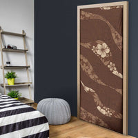 Aloha Hawaii Floral Tapa Door Cover Patchwork Mocha - Polynesian Pride