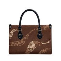 Aloha Hawaii Floral Tapa Leather Bag Patchwork Mocha LT7 - Polynesian Pride