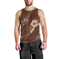 Aloha Hawaii Floral Tapa Men Tank Top Patchwork Mocha LT7 - Polynesian Pride