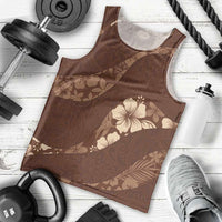 Aloha Hawaii Floral Tapa Men Tank Top Patchwork Mocha LT7 - Polynesian Pride