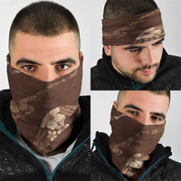 Aloha Hawaii Floral Tapa Neck Gaiter Patchwork Mocha LT7 - Polynesian Pride
