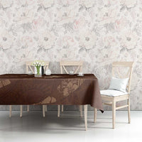 Aloha Hawaii Floral Tapa Tablecloth Patchwork Mocha - Polynesian Pride