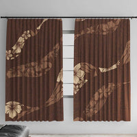 Aloha Hawaii Floral Tapa Window Curtain Patchwork Mocha - Polynesian Pride