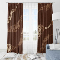 Aloha Hawaii Floral Tapa Window Curtain Patchwork Mocha - Polynesian Pride