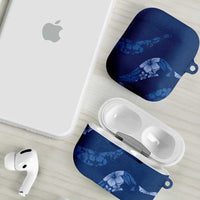 Aloha Hawaii Floral Tapa AirPods Case Patchwork Navy - Polynesian Pride